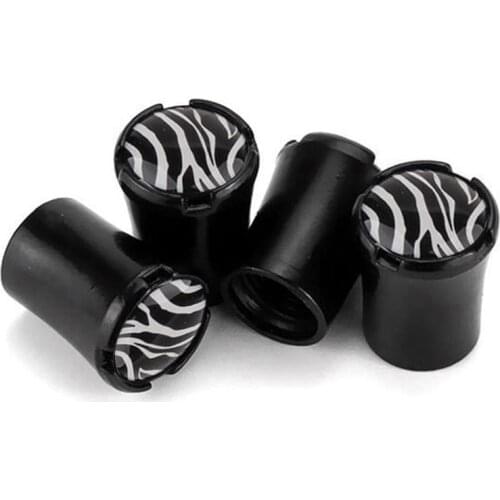 4pcs/Lot Zebra Pattern Car Tire Valve Caps For Mercedes Benz Accessories W204 Wheel Tires Air Dust Waterproof Screw Airtight Cap