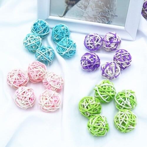 14 Pieces/lot Sepak Takraw for Christmas Ornaments Wedding Party Decorations round Rattan Ball diy craft Supplies Diameter 3 cm