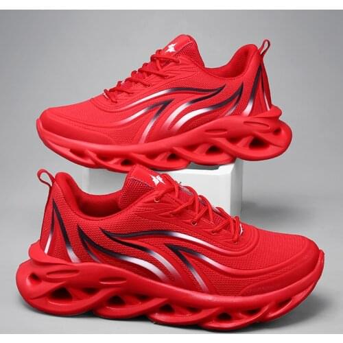 Hot Mens Flame Printed Sneakers Flying Weave Sports Shoes Comfortable Blade Shoes Outdoor Men Casual Sneakers Zapatillas Hombre