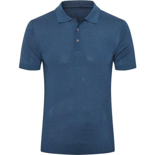 Billionaire polo shirt silk men 2021 New fashion short sleeve new thin Button pattern Breathable big size M-5XL elasticity