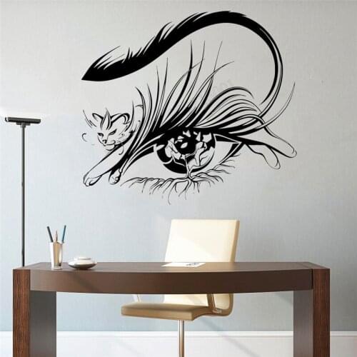 Wall Decoration Cat Eyes Decor Vinyl Art Removeable Poster Beauty Salon Mural Modern Ornament Livingroom Decal LY347