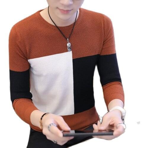 2020 new round neck sweater long sleeve sweater mens fashion bottom shirt