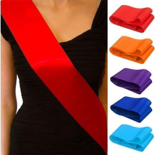 Blank Solid Color Shoulder Strap Bride Sash Lady Gift Birthday Party Sash for Wedding Party Award Ceremony Party Supplies