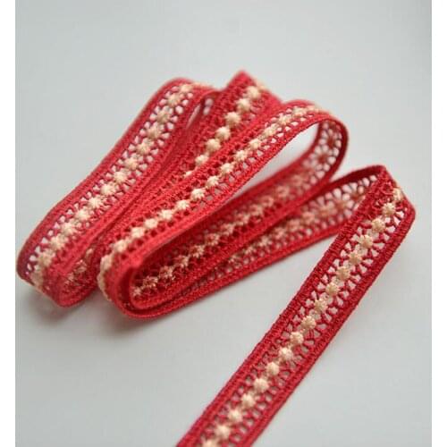10 Meters Wholesale Venise Guipure Ribbon Red Lace Trim for Costume Dress Clothes Sewing DIY Craft Handmade Materials Accessory