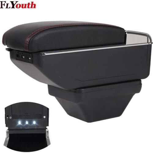 Car Armrest Box For MorrisGarages MG ZS 2017-2019 USB Charging LED Light Arm Rest Rotatable Centre Console Storage Box Styling