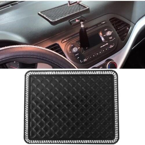 18*14cm Anti Slip Mat Crystal Rhinestone Automobile Silicone Non-Slip Mat Pad Car Sticky for GPS Phone Car Interior Accessories