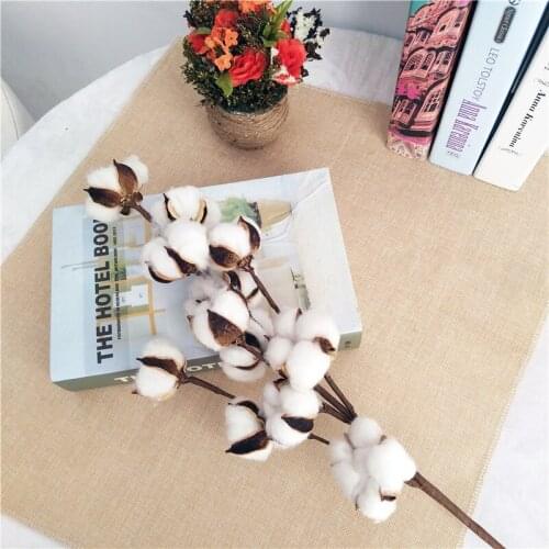 12 Natural Simulation Kapok Branches Christmas New Year Dried Flowers Photography Props Garden Home Decoration