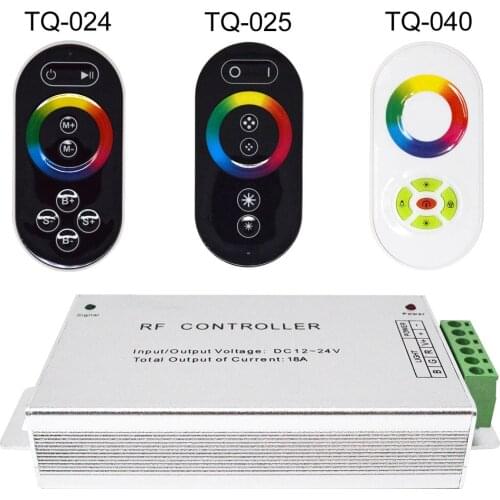 Rgb controller 12V 18A 24A PWM Aluminum Case white 5050 strip light Black 8 keys Touch rf remote control led rgb controller