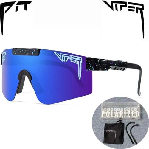 Luxury 2021 BRAND Mirrored Green red blue lens pit viper Sunglasses polarized men sport goggle tr90 frame uv400 protection