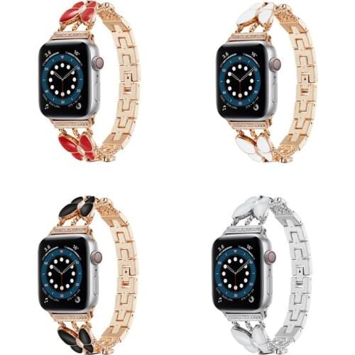 Luxury Alloy Butterfly Wrist Bracelet Band Strap for Apple Watch Series 6 5 4 3 2 1 SE