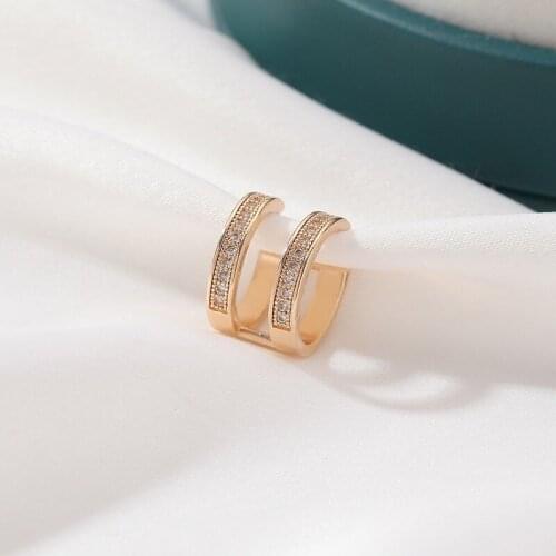 U-Magical Bling Bling Zircon Clip Earrings for Women Temperament Adjustable Open Earing Wedding Party Jewelry Accessories Female