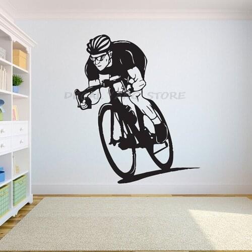 Bicycle Wall Decal Bicycle exercise vinyl Sticker Bedroom DIY sport wall bike motorcycle kids boys teenager room decoration 1590