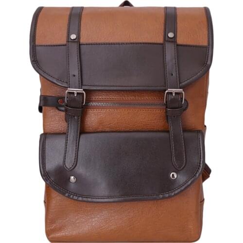 Vintage Leather Backpacks For School Bags Men PU Travel Leisure Backpacks Retro Casual Bag Schoolbags Teenager Students