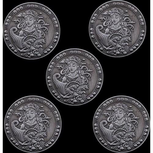 Vintage Alloy 12 Constellation Virgo Commemorative Coin 5 Pieces / Set Coins Collectibles