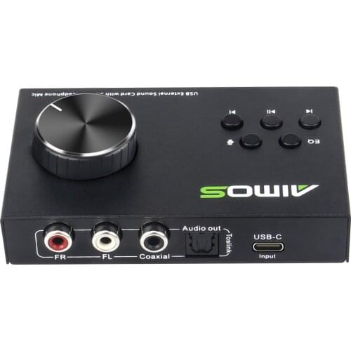 USB External Sound Card with 3.5mm Headphone Mic Interface Volume Control T10 External Sound Card Audio Adapter