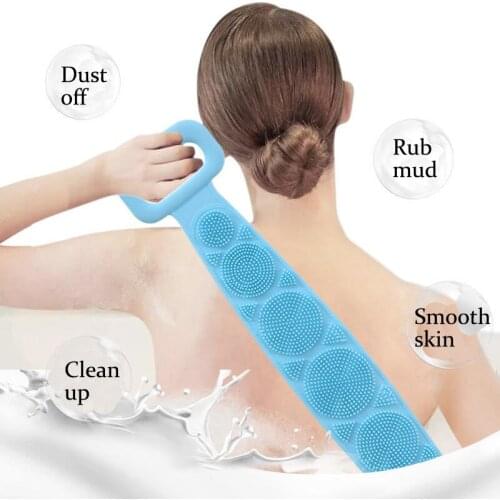 High Quality Silicone Bath Brush Bath Towel Clean Body Massage Belt Shower Brushes Rub Back Mud Shower Skin Scrubber Bath Towel