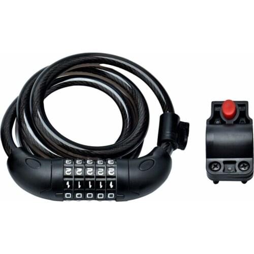 Mountain Bike Lock Bike Wire Lock 5 Bit Cipher Anti-theft Safe Bike Lock Black