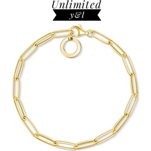 6MM Golden Link Chain Charm Bracelets 2020 Summer New Gift for Women Men Thomas 925 Sterling Silver Fashion Jewelry Acessories