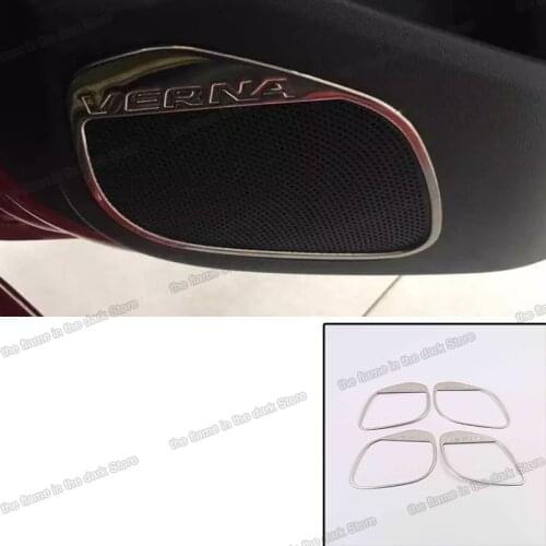 Lsrtw2017 Stainless Steel Car Interior Door Sound Frame Trims for Hyundai Solaris Verna Accent 2017 2018 2019 2020 Accessories