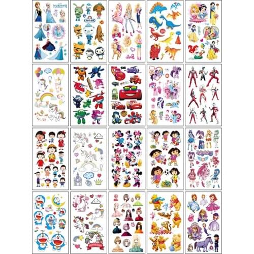 20pcs Fake Tattoo Stickers Cartoon Temporary Tattoo Kids Children Hands Arm DIY Body Art Tatuaze Dla Dzieci Tatuajes Temporales