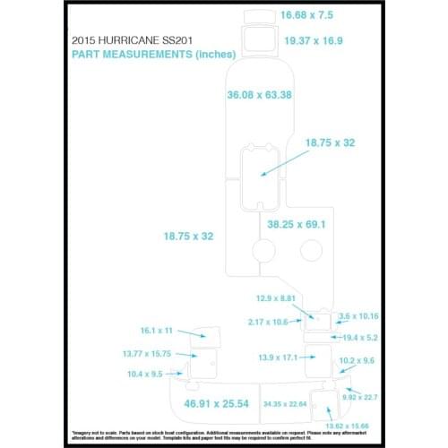 2015 Hurricane SS201 Swim Step & Cockpit Pad Boat EVA Teak Decking 1/4" 6mm