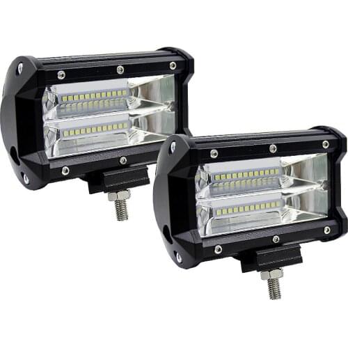 5 Inch For Trucks SUV ATV 4x4 4D Flood Beam White Yellow 12v 24v 5 Inch 72W Offroad Led Work Light Bar Led Fog Lights