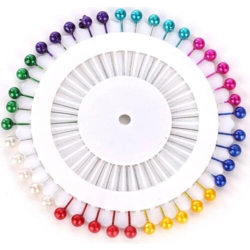 40pcs/Lot Practical Dressmaking Positioning Needle Pearl Decorating Sewing Pin Colorful Pearl Straight Pins DIY Crafts Accessory