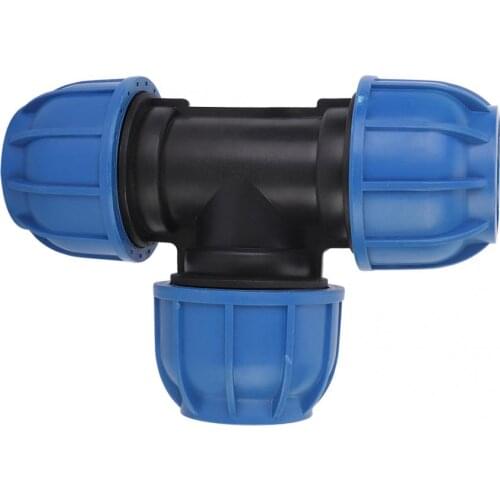PE Plastic Water Pipe Connection Accessories 63mm Tee Connector Fitting For Home Use High Pressure Resistance