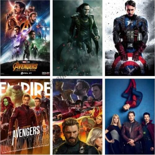 Full Square&Round Diamond Painting Marvel Avengers 3 Infinity War 4 Movie Embroidery Mosaic Cross Stitch Kits Home Decor Gift