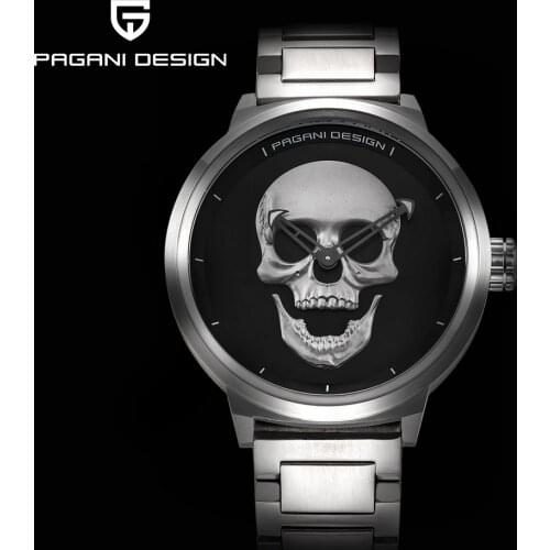 PAGANI DESIGN Men Watch Top Luxury Brand Fashion Casual Quartz Watch Japanese Movement Waterproof Punk Skull Clock Reloj Hombre
