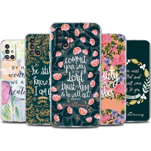 Christ Jesus Bible Verse Christian Case For Samsung Galaxy A51 A32 A42 A52 A71 A72 5G A21 EU A01 A02 A11 A12 A31 A41 A91 Cover