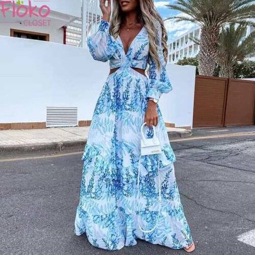 FlokoCloset Long Sleeve Summer Dresses
