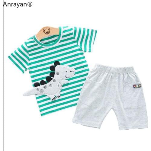 Summer Children Baby Girl Clothes 3D Cartoon Dinosaur T-Shirt Shorts Child Toddler Casual Wear Infant Cotton Tracksuits Suit Set