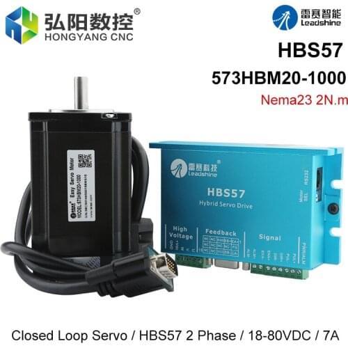 NEMA23 Closed Loop Motor Hybrid Servo Drive HBS57 573HBM20-1000 High Speed Constant Torque 57 Motor Set With Encoder