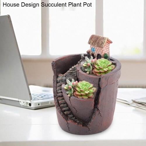 Succulent Plant Pot Cactus Resin Flowerpot Planter Garden Succulent Plant Pot for Home Desktop Decor Plant Pot