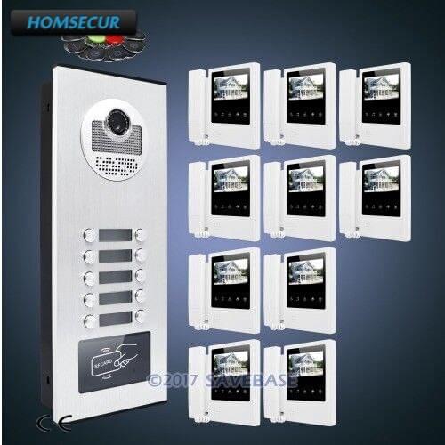 HOMSECUR 4.3" TFT Video Door Intercom System Electric Lock Supported for Secure Home 1V10