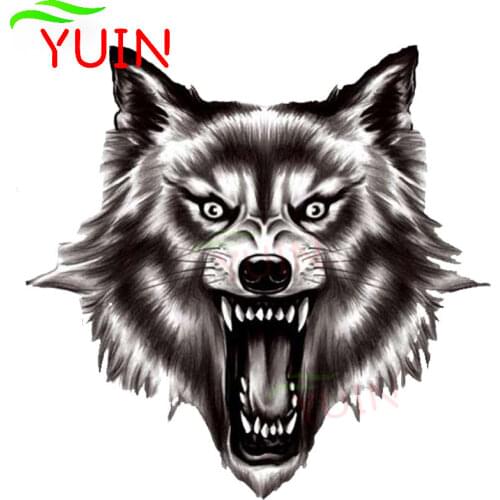 Personality Car Sticker A Ferocious Wolf Quality PVC Decal,13.5*13.5 Cm