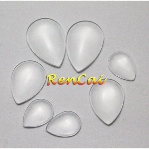 100pcs 18*25/20*30mm Water Drop Glass Cabochons Clear Glass Cabochon Hot For DIY Charm Pendant Necklace Jewelry Making