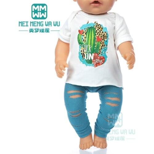 Doll Clothes for 43cm toy new born doll accessories fashion T-shirts, casual pants, dresses