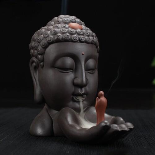 Waterfall Small Incense Burner Holder Ceramic Statue Incense Burner Scented Candles Decoration Incensario Budha Decor BK50XX