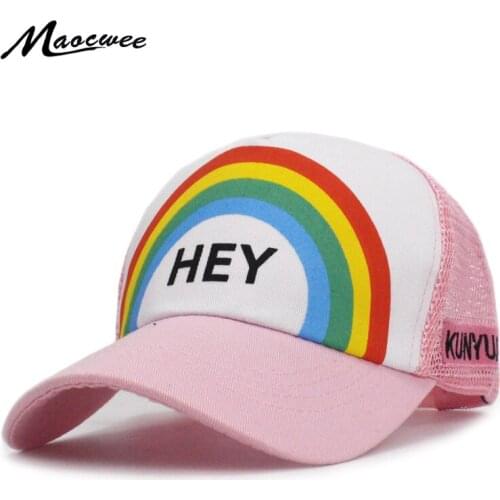 New Fashion Girl Baby baseball Cap Rainbow Hat Letter Embroidery HEY Baseball Caps for Kids Boys Girls Snapback Hat Cap children