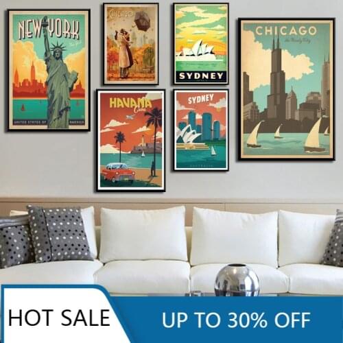 New York Netherlands Amsterdam France Vintage Travel Cities Landscape Wall Art Canvas Painting Poster Prints Wall Decor