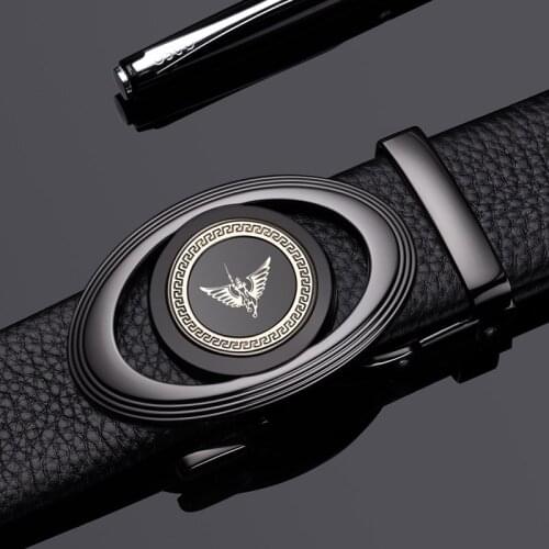Mens fashion belt automatic buckle business mens leather belt