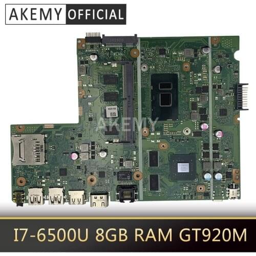 SAMXINNO For For For Asus F541U R541u X541U X541UV X541UVK Laotop Mainboard X541UV Motherboard with I7-6500U 8GB RAM GT920M