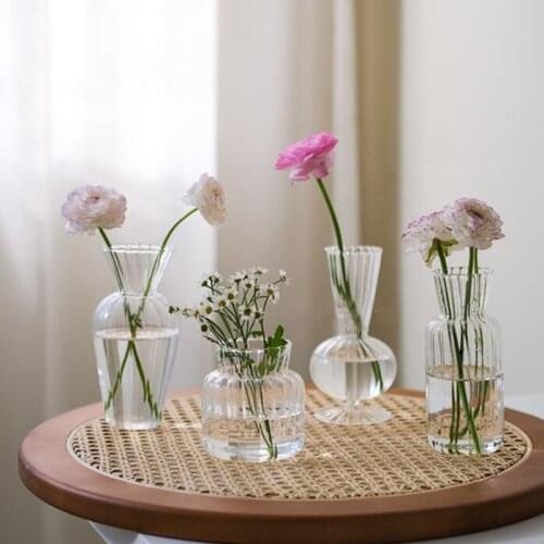 Home Decor Glass Vase Crystal Flower Vase Room Decor Flower Pot Modern Hydroponic Plants Wedding Home Decoration Accessories