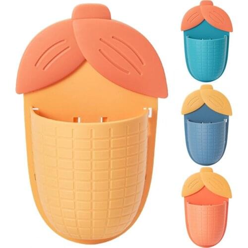 Toothbrush Holder Wall-Mounted Load Bearing Corn Shape Punch-Free Sundries Storage Rack Quick Drain Bathroom Organizer Accessory