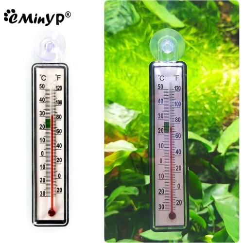 Anti-Collision Aquarium Thermometer Fish Tank Temperature Measuring Tool With Suction Cup Fahrenheit Celsius Aquarium Accessory