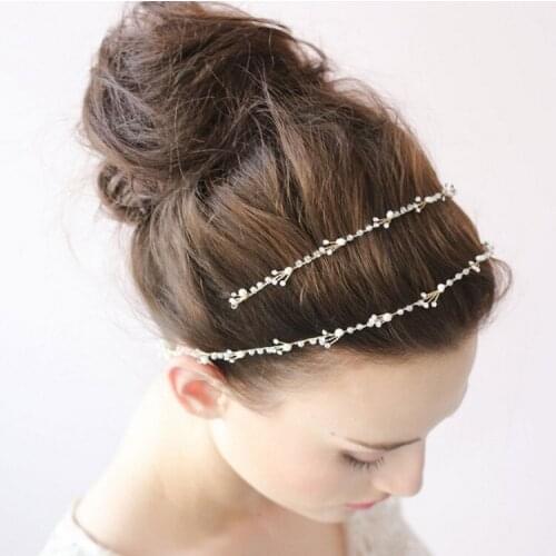 Women Bride Headwear Head Band Hair Accessories Wedding Headdress Handmade Tiara In Stock