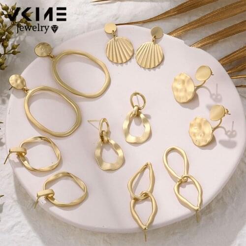 VKME Vintage geometric metal earrings female 2020 new trend ear jewelry New gift