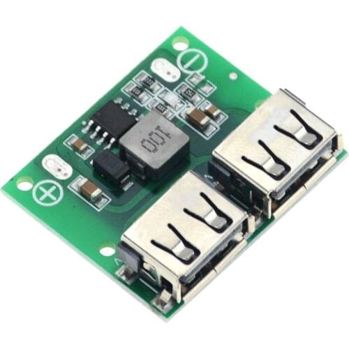 1PCS 9V 12V 24V to 5V DC-DC Step Down Charger Power Module 2 Double Dual USB Output Buck Voltage 3A Charge Charging Regulator